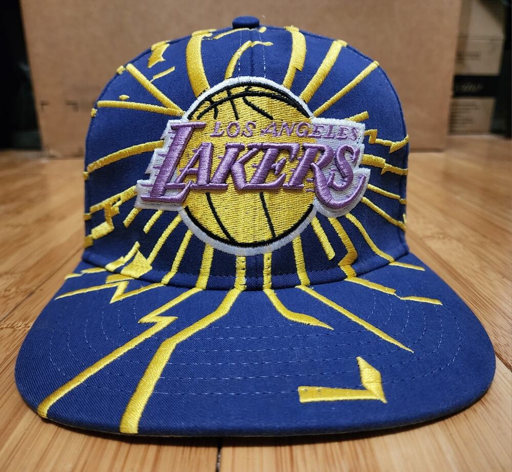 Los Angeles Lakers Starter Aftershock Collision Custom Snapback Hat Cap Logo